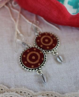 Ajrakh Accent Earrings