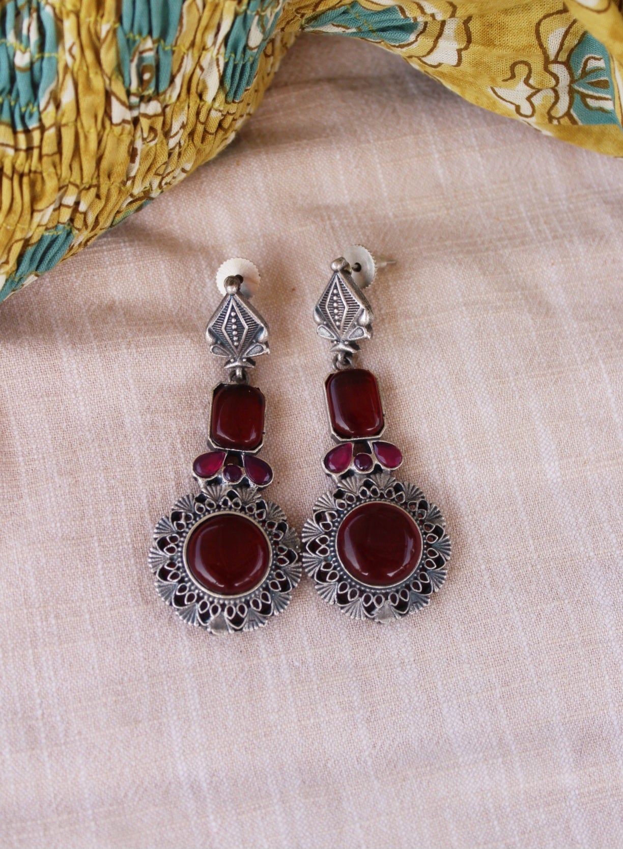 silver look alike earrings