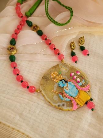 handmade handpainted Stone jewelry