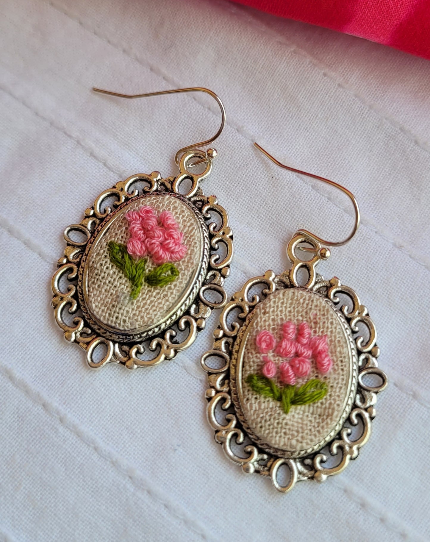 hand embroidered earrings