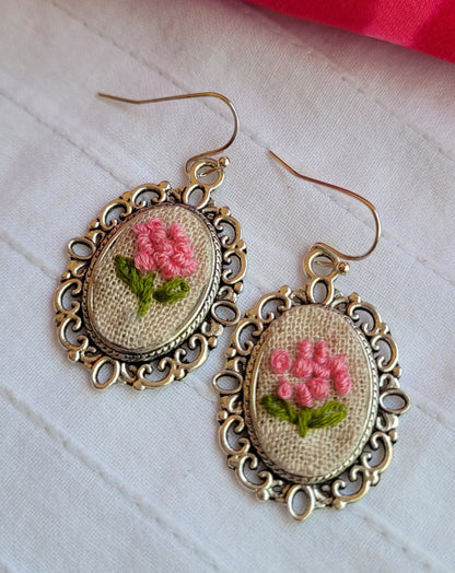 hand embroidered earrings