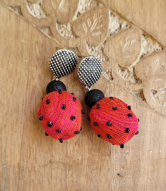 Pair of ladybug-themed earrings 