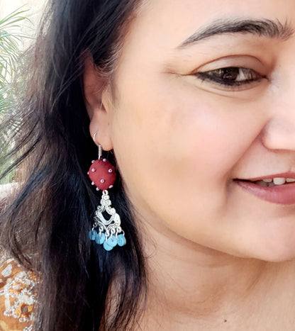  red and blue earrings 