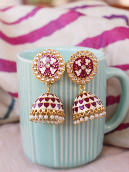 enamel studs jhumka