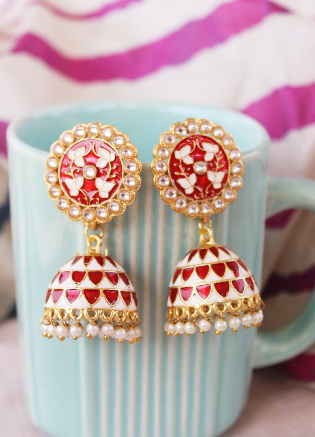 enamel jhumka