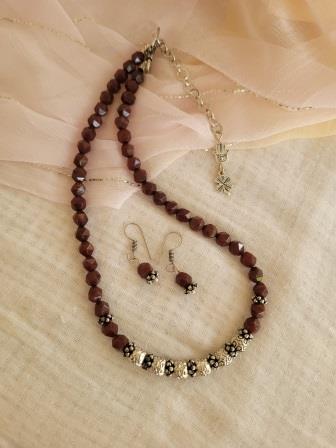 Brown Gemstone Necklace Set