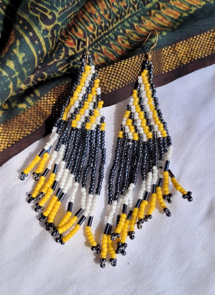 Hadmade seed bead  earrings Nagaland